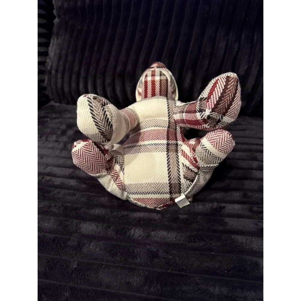 Dog Door Stopper Plaid Fabric Weighted Rustic Home Decor w/ Tags – NOT A TOY
